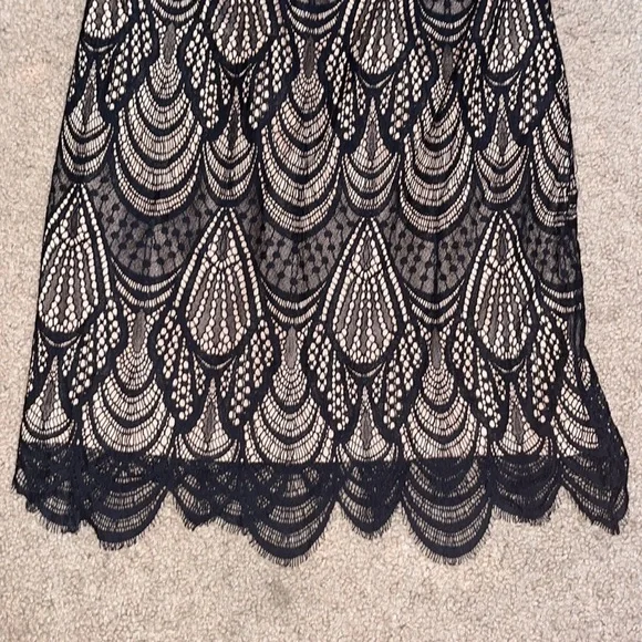 Dress the Population Toni Angel Sleeve Sheath Sheer Overlay Bodycon Black XXS - Picture 7 of 10